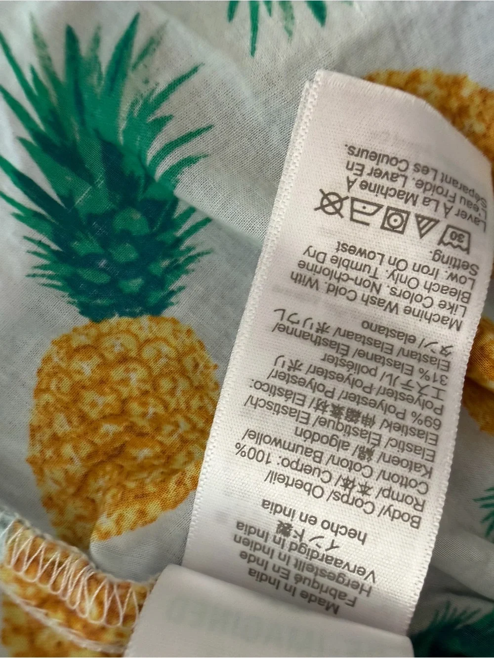 J.Crew Smocked Pineapple Print Peplum Tie-Shoulder Tank Top 3X